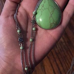 Green long necklace